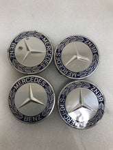 Load image into Gallery viewer, Set of 4 Mercedes 75MM Classic Dark Blue Wheel Center Hub Caps AMG 6b7b4e0f