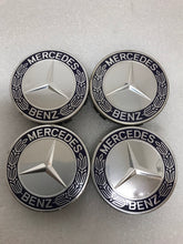 Load image into Gallery viewer, Set of 4 Mercedes 75MM Classic Dark Blue Wheel Center Hub Caps 5a8b5ce0