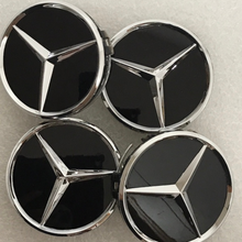 Load image into Gallery viewer, Set of 4 Mercedes-Benz Matte Black Wheel Center Hub Caps 75mm 17b4f4dc