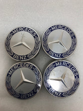 Load image into Gallery viewer, Set of 4 Mercedes 75MM Classic Dark Blue Wheel Center Hub Caps 7b982f74