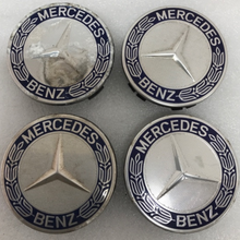 Load image into Gallery viewer, Set of 4 Mercedes 75MM Classic Dark Blue Wheel Center Hub Caps AMG dc6f8fd5