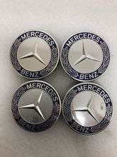 Load image into Gallery viewer, Set of 4 Mercedes 75MM Classic Dark Blue Wheel Center Hub Caps 15b008d4