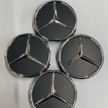 Load image into Gallery viewer, Set of 4 Mercedes-Benz Matte Black Wheel Center Hubcap 75mm ced4b517
