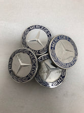 Load image into Gallery viewer, Set of 4 Mercedes 75MM Classic Dark Blue Wheel Center Hub Caps 023ee202