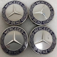 Load image into Gallery viewer, Set of 4 Mercedes 75MM Classic Dark Blue Wheel Center Hub Caps bf553afc