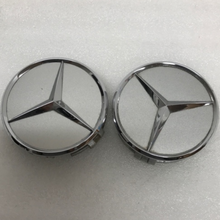 Load image into Gallery viewer, SET OF 2 Mercedes Benz SILVER Center Caps 2204000125 75 MM 365def1d