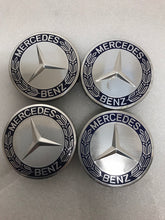 Load image into Gallery viewer, Set of 4 Mercedes 75MM Classic Dark Blue Wheel Center Hub Caps a7e29872