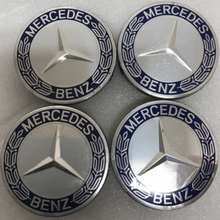 Load image into Gallery viewer, Set of 4 Mercedes 75MM Classic Dark Blue Wheel Center Hub Caps 89f014db
