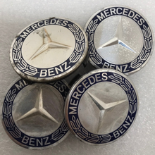 Load image into Gallery viewer, Set of 4 Mercedes 75MM Classic Dark Blue Wheel Center Hub Caps AMG 1760355b