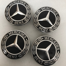 Load image into Gallery viewer, Set of 4 Mercedes-Benz Black Wheel Center Caps 519325c9