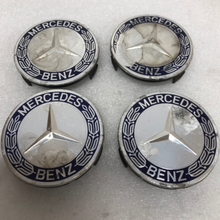 Load image into Gallery viewer, Set of 4 Mercedes Classic Dark Blue Wheel Center Hub Caps AMG Wreath 278a95f