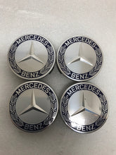 Load image into Gallery viewer, Set of 4 Mercedes 75MM Classic Dark Blue Wheel Center Hub Caps dfae7437