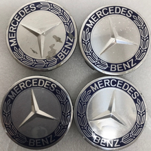 Load image into Gallery viewer, Set of 4 Mercedes 75MM Classic Dark Blue Wheel Center Hub Caps 05915b16