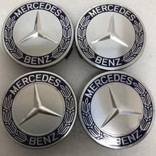 Load image into Gallery viewer, Set of 4 Mercedes 75MM Classic Dark Blue Wheel Center Hub Caps dd09cfab