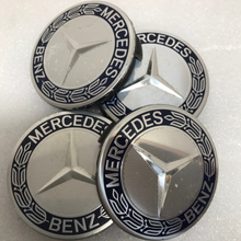 Load image into Gallery viewer, Set of 4 Mercedes 75MM Classic Dark Blue Wheel Center Hub Caps a333b0fe