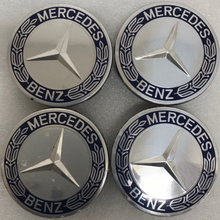 Load image into Gallery viewer, Set of 4 Mercedes 75MM Classic Dark Blue Wheel Center Hub Caps 82136df1