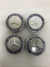 Load image into Gallery viewer, Set of 4 Mercedes Classic Dark Blue Wheel Center Hub Caps AMG Wreath 78e11c52