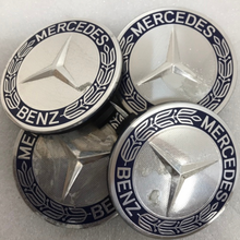 Load image into Gallery viewer, Set of 4 Mercedes 75MM Classic Dark Blue Wheel Center Hub Caps 98f7726b