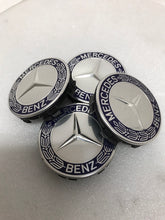 Load image into Gallery viewer, Set of 4 Mercedes 75MM Classic Dark Blue Wheel Center Hub Caps 15b008d4