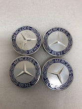 Load image into Gallery viewer, Set of 4 Mercedes 75MM Classic Dark Blue Wheel Center Hub Caps 7b982f74