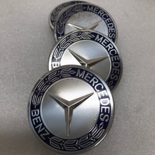Load image into Gallery viewer, Set of 4 Mercedes 75MM Classic Dark Blue Wheel Center Hub Caps 19460d7c