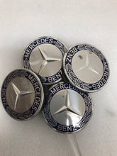 Load image into Gallery viewer, Set of 4 Mercedes 75MM Classic Dark Blue Wheel Center Hub Caps AMG 6b7b4e0f