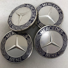 Load image into Gallery viewer, Set of 4 Mercedes 75MM Classic Dark Blue Wheel Center Hub Caps bf553afc