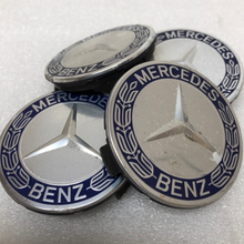 Load image into Gallery viewer, Set of 4 Mercedes 75MM Classic Dark Blue Wheel Center Hub Caps 1358ec0d