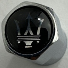 Load image into Gallery viewer, Set of 4 Universal Maserati Silver Wheel Stem Air Valve Caps 5289bdd2