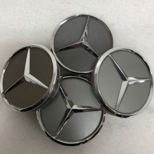 Load image into Gallery viewer, Set of 4 Mercedes-Benz Gray Wheel Center Hub Caps dd4e1257