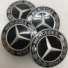 Load image into Gallery viewer, Set of 4 Mercedes-Benz Black Wheel Center Caps 75MM A171400025 157d1c6d