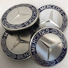 Load image into Gallery viewer, Set of 4 Mercedes 75MM Classic Dark Blue Wheel Center Hub Caps dd09cfab