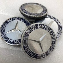 Load image into Gallery viewer, Set of 4 Mercedes 75MM Classic Dark Blue Wheel Center Hub Caps ac5c8b23