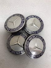 Load image into Gallery viewer, Set of 4 Mercedes 75MM Classic Dark Blue Wheel Center Hub Caps f7371363