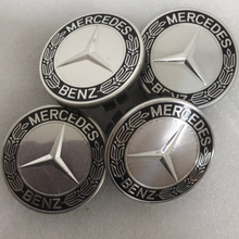Load image into Gallery viewer, Set of 4 Mercedes 75MM Classic Dark Blue Wheel Center Hub Caps AMG 40db75c9