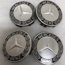 Load image into Gallery viewer, Set of 4 Mercedes Classic Dark Blue Wheel Center Hub Caps AMG Wreath 2c3968c6