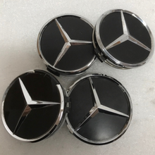 Load image into Gallery viewer, Set of 4 Mercedes-Benz Matte Black Wheel Center Hub Caps 75mm 55132ab6