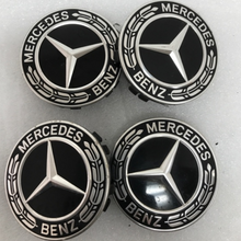 Load image into Gallery viewer, Set of 4 Mercedes-Benz Black Wheel Center Caps 75MM A2224002200 128dc8fb