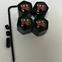 Load image into Gallery viewer, Set of 4 Universal GTR Wheel Stem Air Valve Caps Anti-theft Cover Kit 4da7d3e4