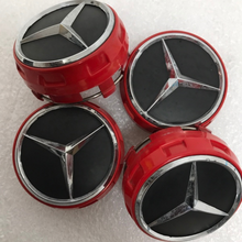 Load image into Gallery viewer, Set of 4 Mercedes-Benz AMG 75mm Red Surround Wheel Center Cap b24aa877