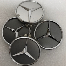 Load image into Gallery viewer, Set of 4 Mercedes-Benz Silver Wheel Center Hub Caps 75mm f87c4ef6