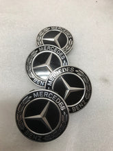 Load image into Gallery viewer, Set of 4 Mercedes-Benz Black Wheel Center Caps 75MM A2224002200 77636c38