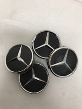 Load image into Gallery viewer, Set of 4 Mercedes-Benz Matte Black Wheel Center Hub Caps 75mm a026bf70