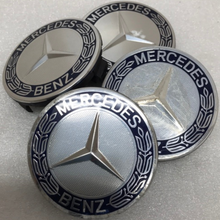 Load image into Gallery viewer, Set of 4 Mercedes 75MM Classic Dark Blue Wheel Center Hub Caps 5093bb96