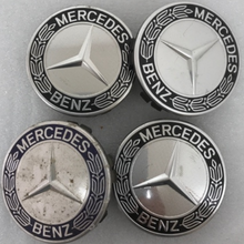 Load image into Gallery viewer, Set of 4 Mercedes 75MM Classic Dark Blue Wheel Center Hub Caps AMG 5f0265b0