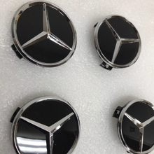 Load image into Gallery viewer, Set of 4 Mercedes-Benz Matte Black Wheel Center Hub Caps 75mm 946900b2