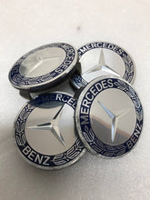 Load image into Gallery viewer, Set of 4 Mercedes 75MM Classic Dark Blue Wheel Center Hub Caps c99b000f
