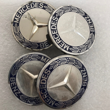 Load image into Gallery viewer, Set of 4 Mercedes 75MM Classic Dark Blue Wheel Center Hub Caps AMG 1760355b