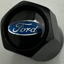 Load image into Gallery viewer, Set of 4 Universal Ford Black Wheel Stem Air Valve Caps 87f3ced9