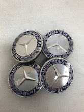 Load image into Gallery viewer, Set of 4 Mercedes 75MM Classic Dark Blue Wheel Center Hub Caps 0e69b2d7
